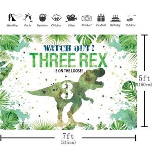 Three-rex Birthday Backdrop